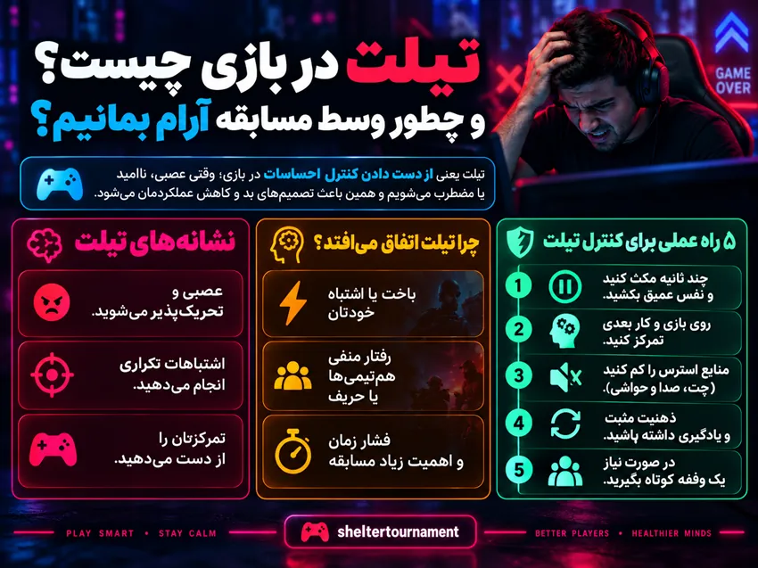 تیلت در بازی چیست و چطور وسط مسابقه آرام بمانیم